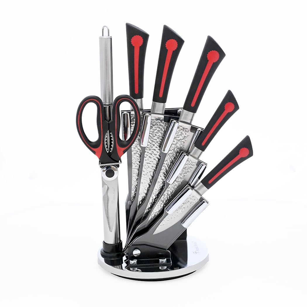 Set di coltelli Anna Rossi con supporto per riporre verdure pane spelucchino spelucchino Include forbici da cucina asta per affilare supporto per coltelli supporto per riporre i coltelli