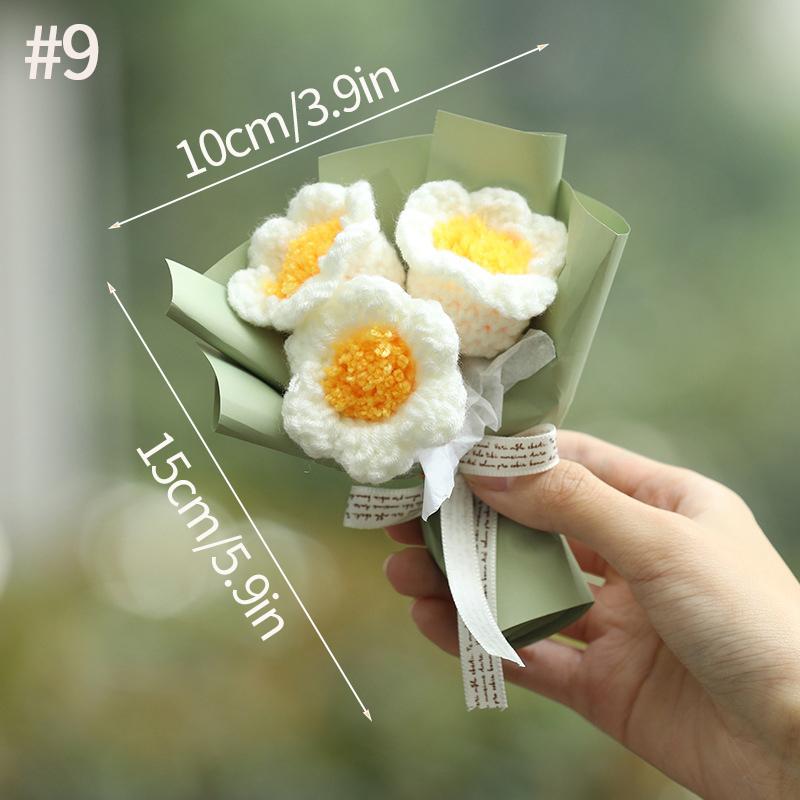 Sunflower Bouquet Gift Handmade Knitted Creative Valentine's Day Gifts For Girl DIY Simulate Bouquet Handmade Knitted Bouquet