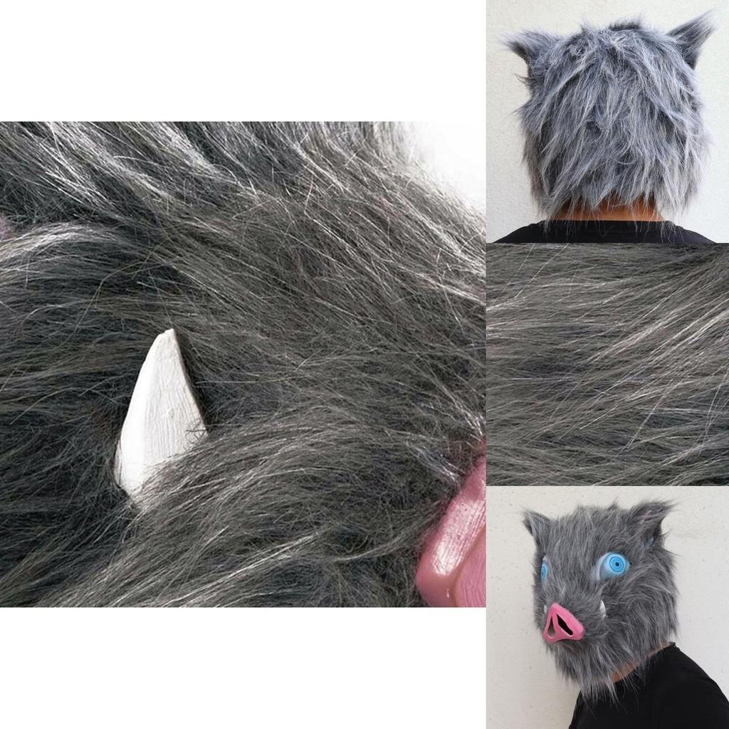 Authentic Anime Demon Slayer Kimetsu No Yaiba Hashibira Inosuke Pig Cosplay Mask Ideal For Costume Parties