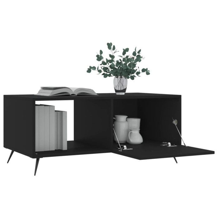 VidaXL Table basse noir 90x50x40 cm bois d'ingénierie 829181