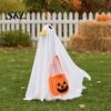 Unique Halloween Decor Goose Outfit, Ghost Porch Clothes with Pumpkin Bag for 23" Spooky Party Decoration Statue, Accessory Outdoor Patio Lawn
