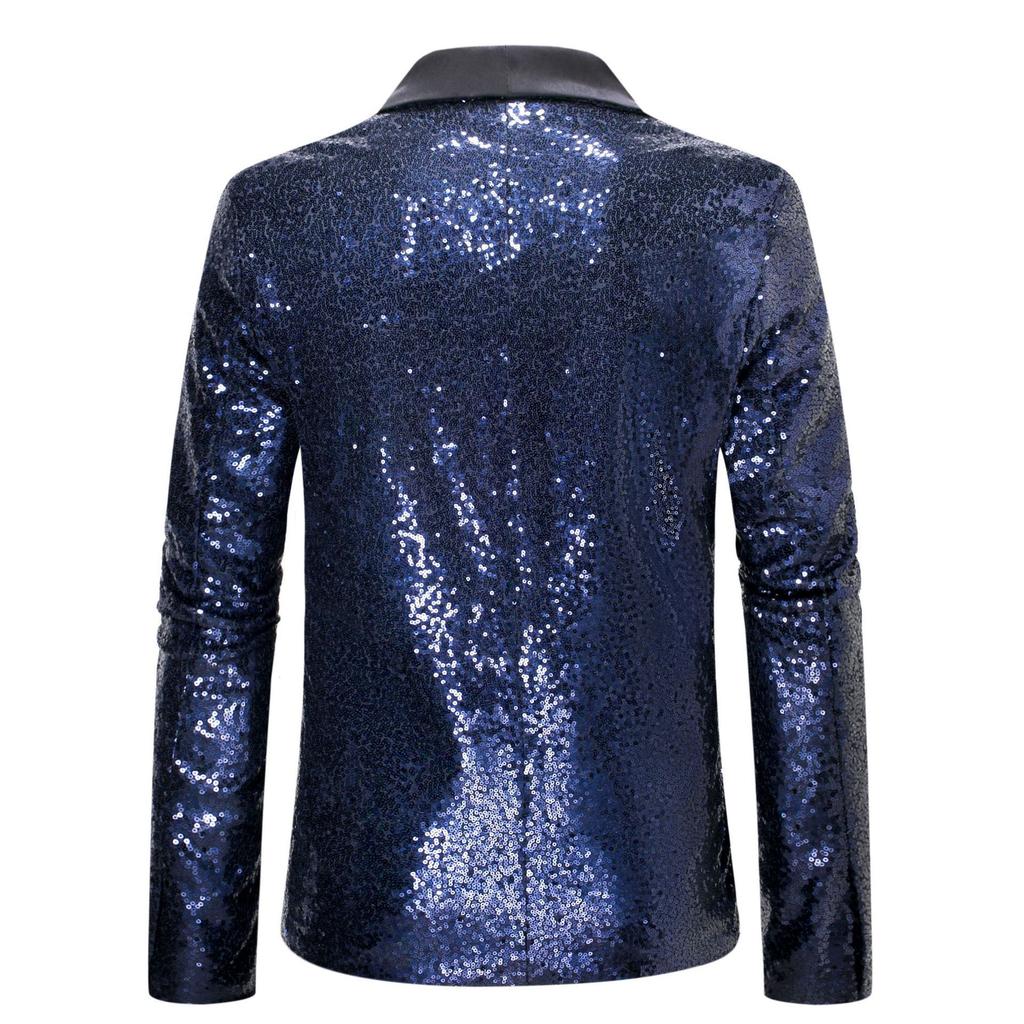 Multi Colors Men's Pearl Plate Suit Sequin Blazer Blue Silver Red Sparkly Glitter Jacket Wedding Party Stage Clothes for Men