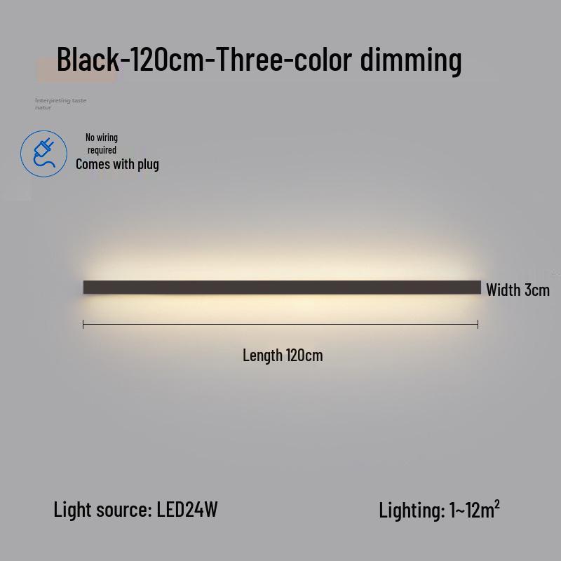 Minimalist Modern Long Strip Wall Lamp for Bedroom, Living Room, or Sofa Side