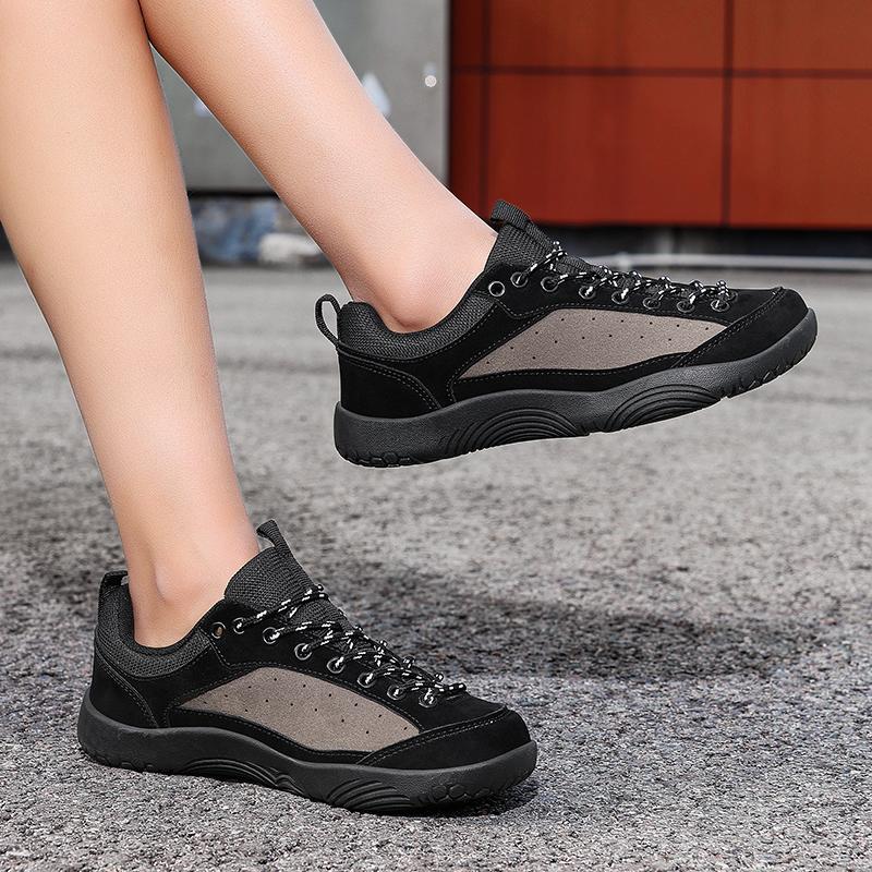 PU Leather Hiking Shoes Unisex Wide Toe Box Casual Sneakers Anti-slip Outdoor Trainers for Trekking Walking Plus Size 36-48