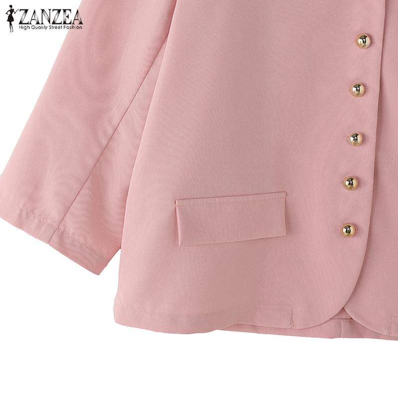 ZANZEA Women Casual V-Neck 3/4 Sleeve Summer Cardigan Tops