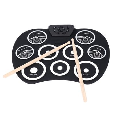 Roll Up E-Drum Set Tragbar Leicht 9 Pads Elektronisches Schlagzeug für Übungen