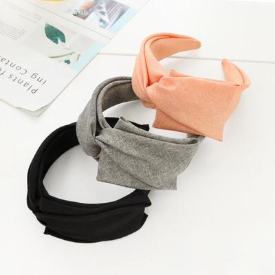 Faltendes Stirnband, einfarbig, modisch, Kreuz, schlicht, elegant, Tuch, Haarnadel, breite Krempe