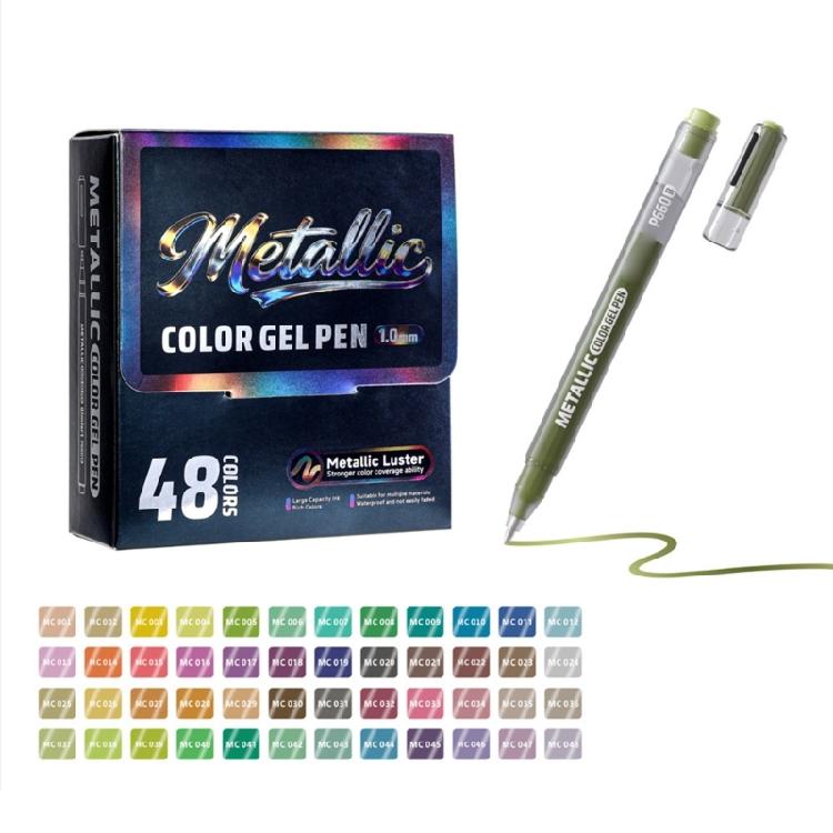 

48 Color Metallic Gel Pen Multicolor Acrylic Gel Pen For Artist Student Journaling Sketching And Creative Art Project 1