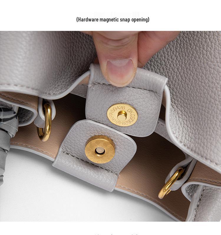 Genuine Leather Large Capacity Vegetable Basket Bag 2024 - High-End Women's Shoulder Crossbody Handbag