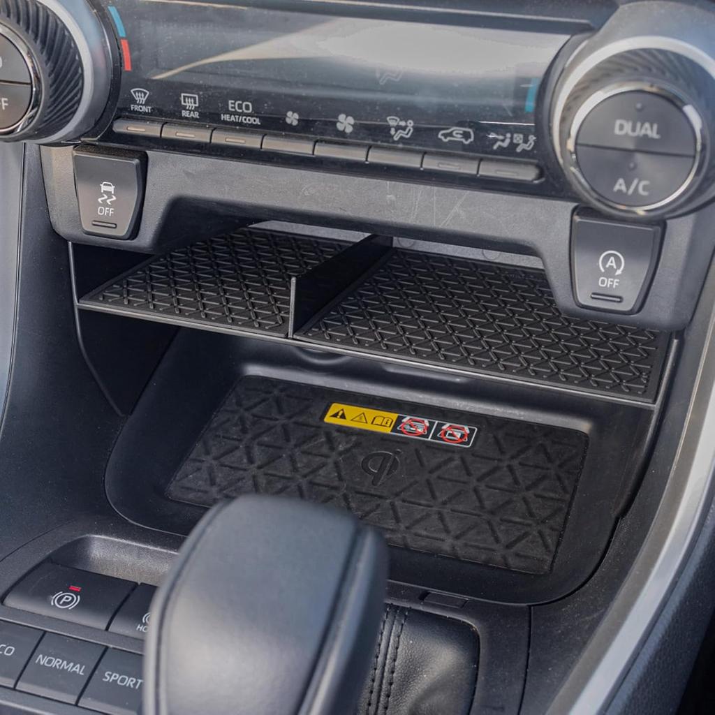Organizer-Einsatz für die vordere Mittelkonsole mit Fächern für Toyota RAV4 2019-2025 und 2025-2025 RAV-4 Prime Einsatz Aufbewahrungsbox für Schalthebel