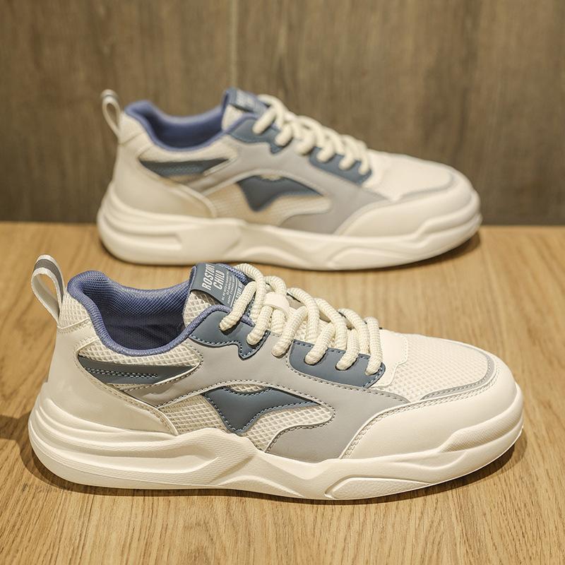 

2025 новая мужская обувь весна и лето сетчатая дышащая маленькие белые туфли мужская ультралегкая спортивная обувь мягкая подошва повседневная обувь для скейтборда 39