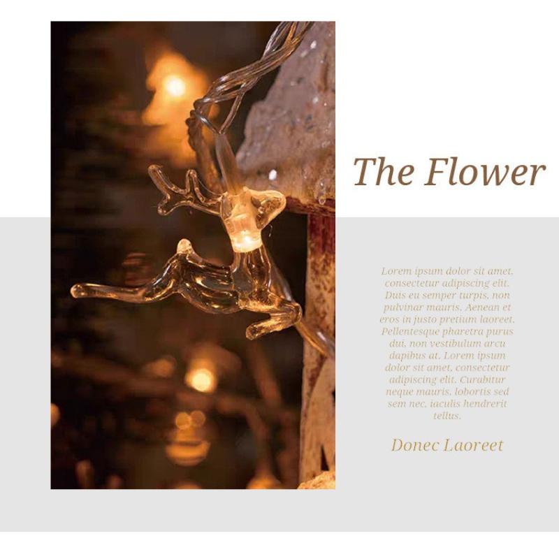 20LED Christmas Tree Reindeer Snowflake Battery Box Christmas Day Light String Holiday Decoration Christmas Tree Hanging Lights