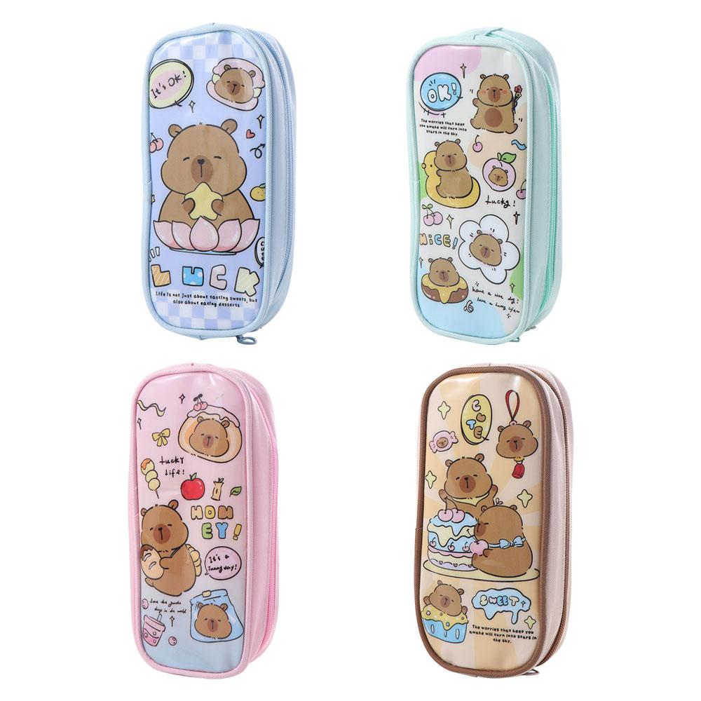 Desktop Storage Cartoon Capybara Stationery Bag Cartoon PVC Pencil Pouch  Children