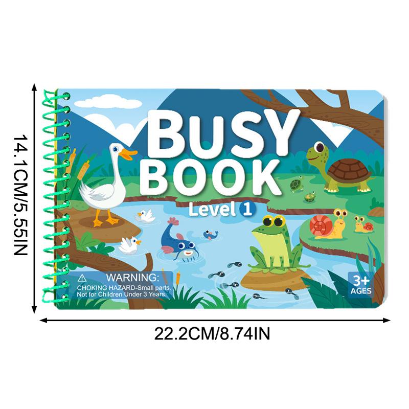 Travel-Friendly Busy Book for Kids with 4 Cartoon Themes for Quiet DIY Sticker Fun