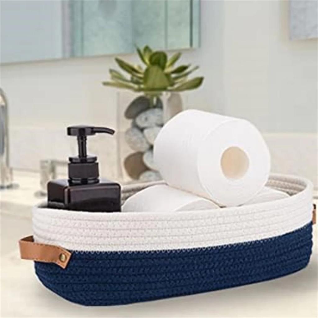 Oval Handle Bathroom Storage Basket Storage Basket Clothes Storage Box, Layered Finishing Box for Clothes and Pants