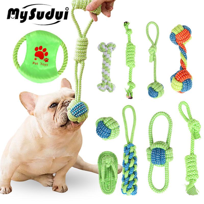 

Прочная игрушка для моляров для собак, интерактивная хлопковая веревка, игрушка для домашних животных, мяч, устойчивый к укусам, грызущий для маленьких, средних и больших собак, дрессировка