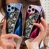 Fate Gear Black For IPhone 16 Pro Max 15 Pro 14 13 12 Mini 11 XS Max XR 7 8 Plu SE 2022 Tempered Glass Phone Case