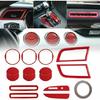 15 Stück Rote Voll-Innenraum Mittelkonsolen Dekor Abdeckung Zierleiste für Ford Mustang 2015+