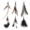 SONGWAY Cat Toys, 6-Piece Cat Teaser Set with Replacement Bells, for Exercise and Stress Relief, Black Feathers (Single)