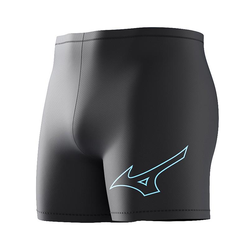 

Mizuno Quick-Drying Chlorine-Resistant Slim Fit Professional Square Leg Training Racing Swim Shorts Men swimwear Black Blue N2CB1129 3XL
