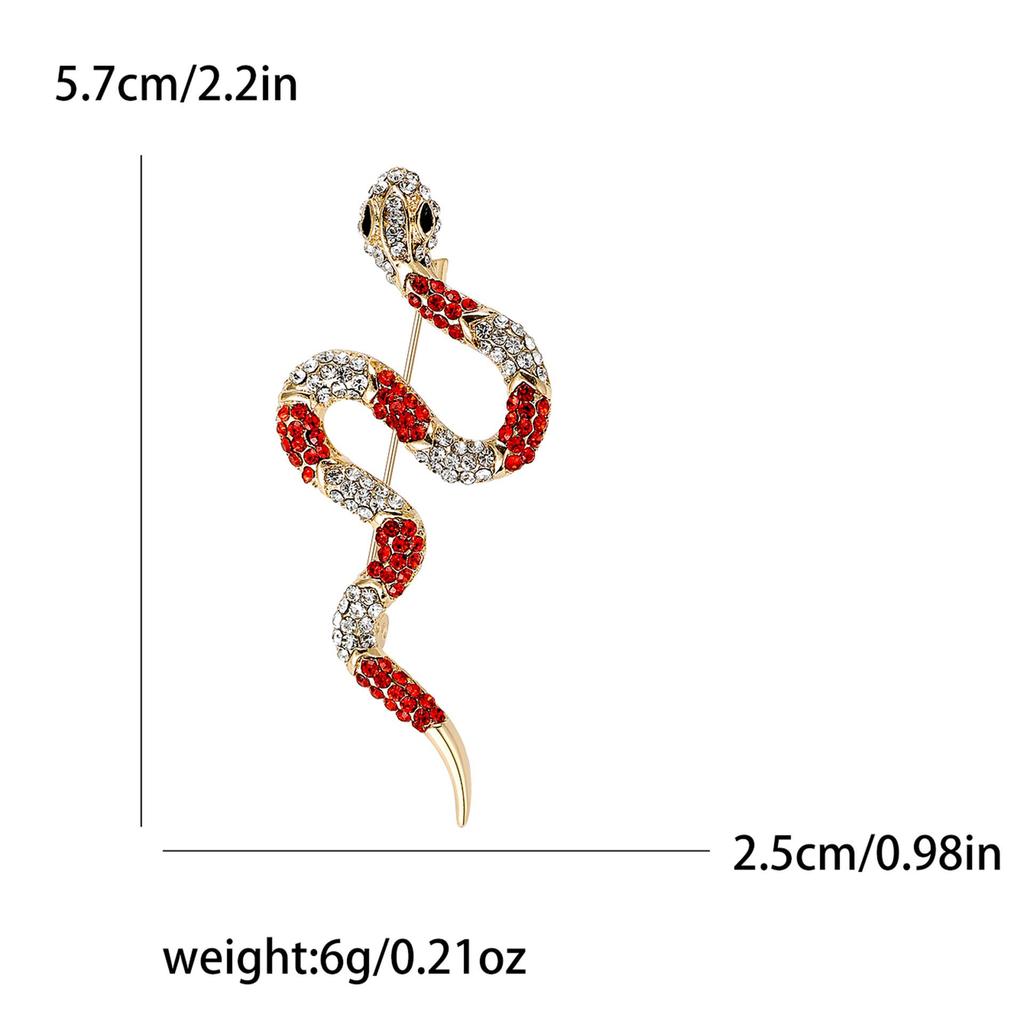 Exquisite Snake Rhinestone Brooch: Japanese-Korean Fashion Alloy Animal Pin for Coats & Outerwear