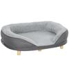 Dog Bed for Dogs Up to 25 kg, Removable Cover, Non-Slip Feet, 90 x 78 x 25 cm, Gray