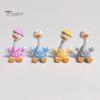 Car Dashboard Ornament 4Pcs Mini Cartoon Duck Figurines, Cute Polka-dot Pajamas Statues, Multi-functional Accessory Macaron Animal Ornaments