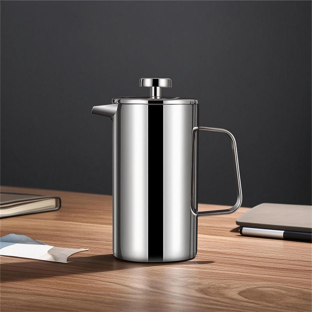 Stainless Steel French Press Long-Lasting with Plunger Compact