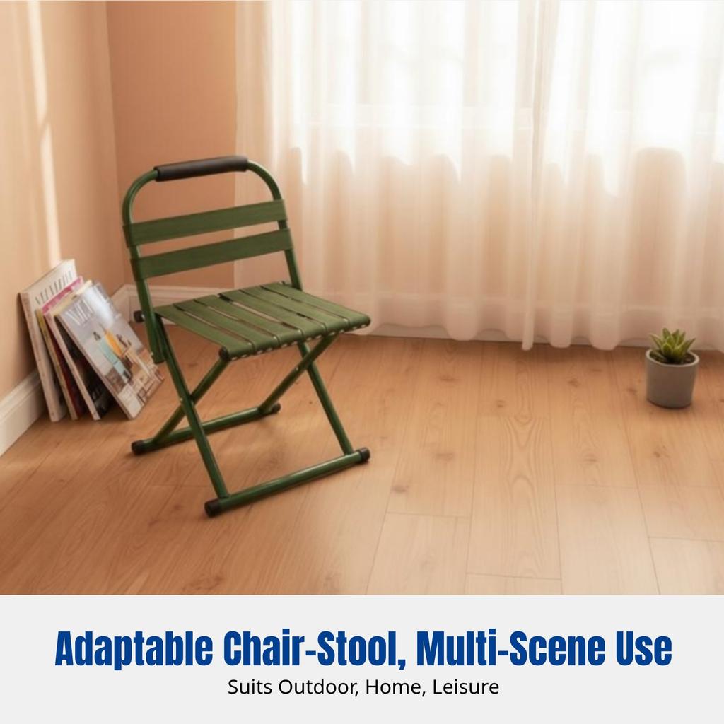 Folding Chair Portable Stool Outdoor Fishing Home Use Metal Frame