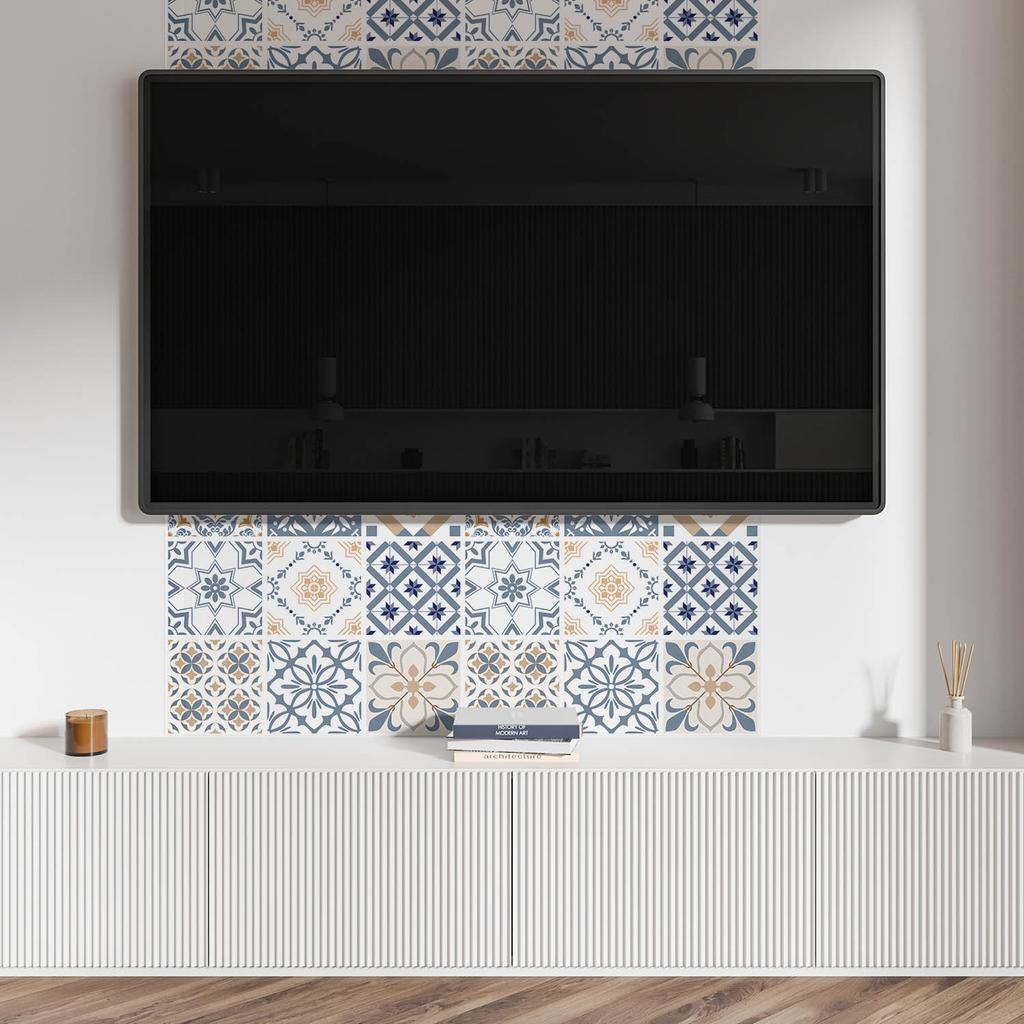 Self-Adhesive Vinyl Panel With Print 120x60 cm Checkered Mosaic Patterns