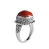 Adjustable Open Ring Women Men Vintage Red Agate Square Geometric Band Minimalist Boho Finger