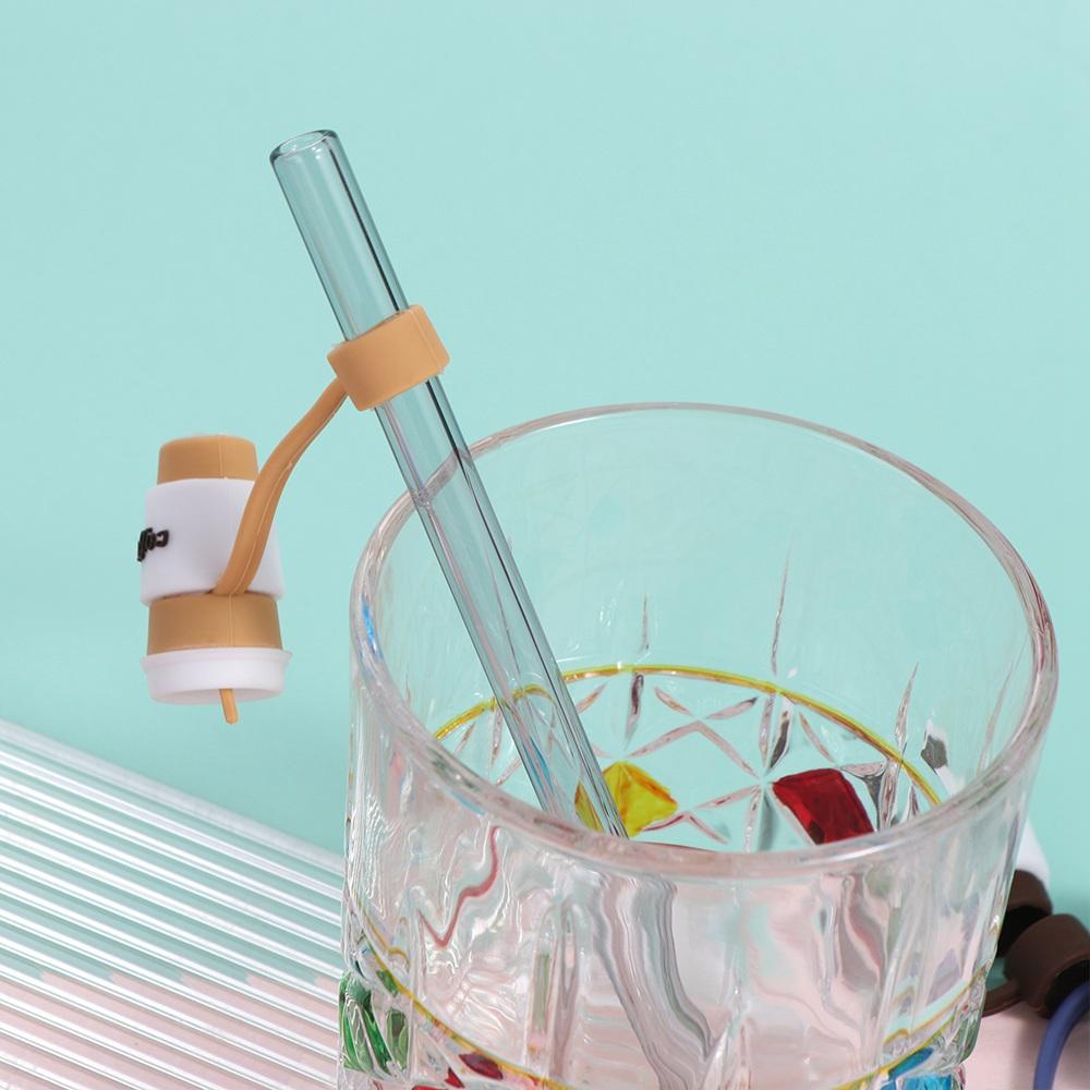 Silicone Straw Topper Splash Proof Straw Dust Cap Drinkware Straw Cover  Straw Decoration