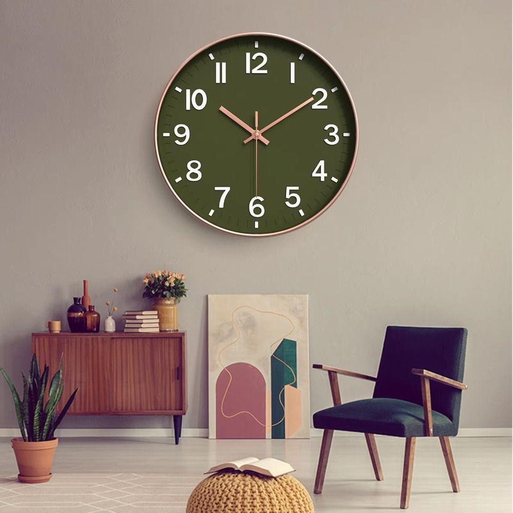 Silent Wall Clock Round Mute Clock Wall Decoration Hanging Watch Hotel