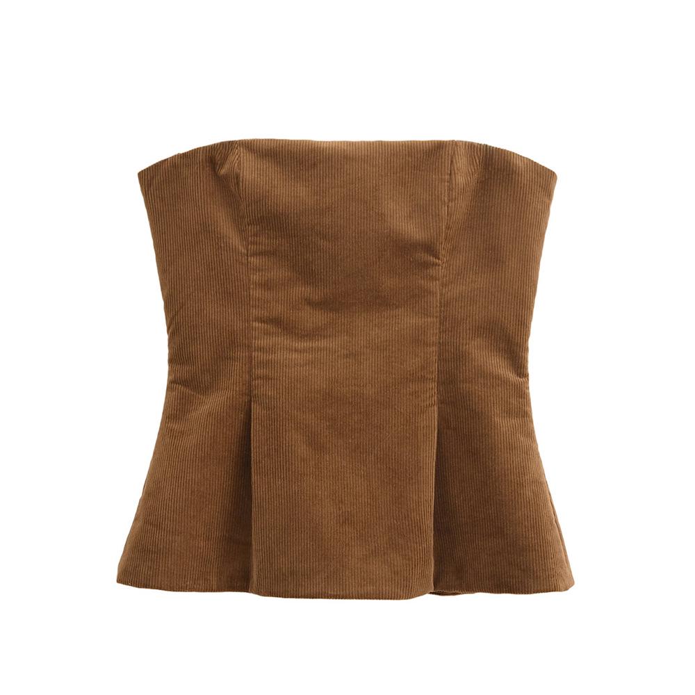 

Женский вельветовый топ без бретелей PB&ZA - Коричневый (Коллекция осень/зима 2024) Medium