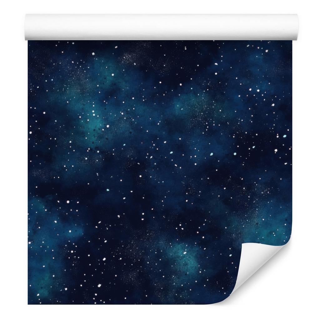Watercolor Galaxy Wallpaper Navy Blue and Turquoise, Navy Blue Background 50x1000