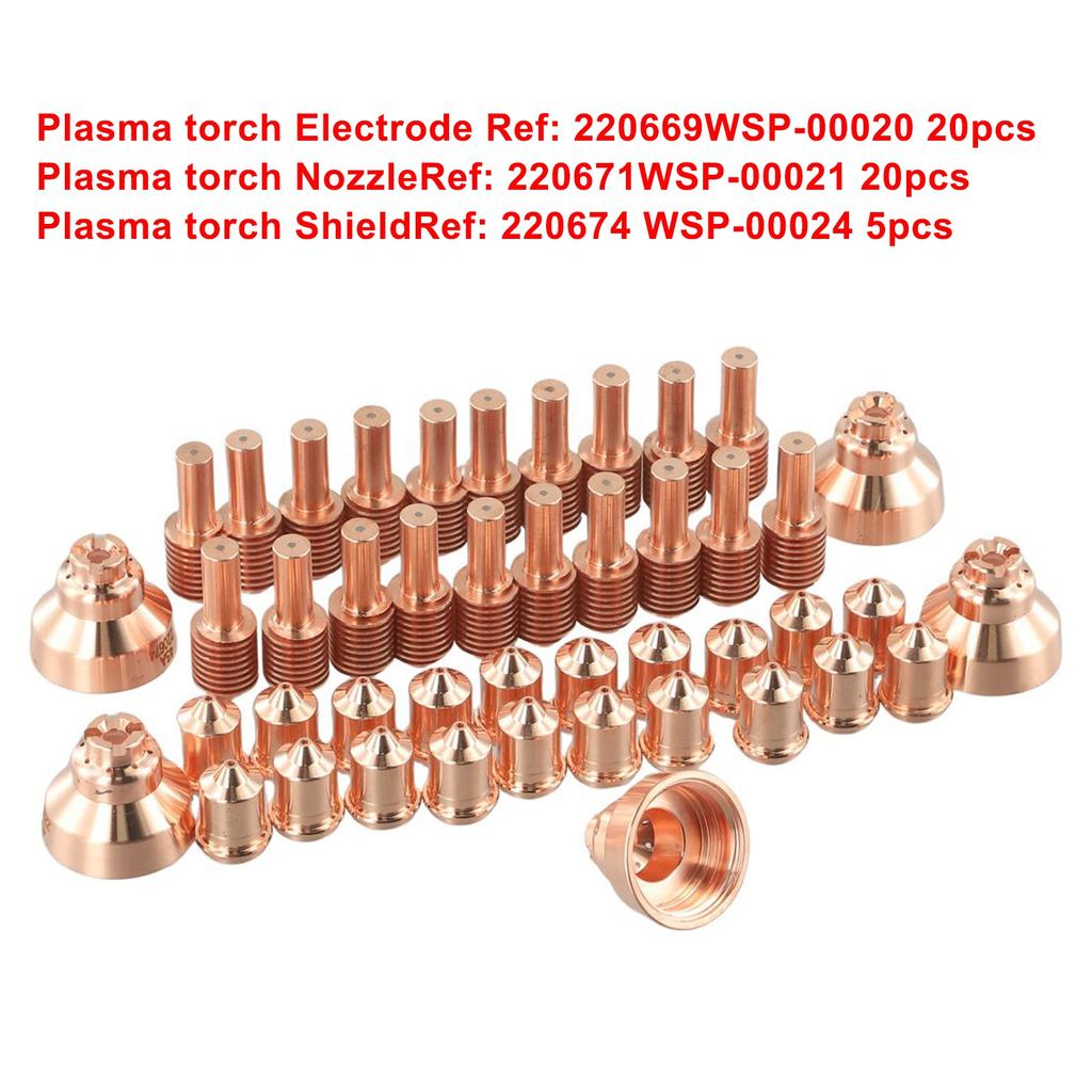 45pcs Plasma Electrode Nozzle Tips Shield 220669 220671 220674 for 45 Torch