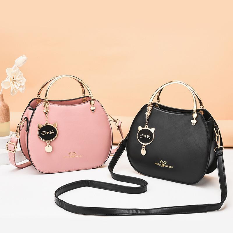 Cute Kitten Designer Ladies Shoulder Bags Shell Small Handbag and Purse Women's Messenger Crossbody Bags