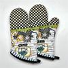 2 Stück 17x33cm Baumwolle Vintage Bedruckte Ofenhandschuhe Backhandschuhe Unterlage Mikrowellen-Isolierung Küchenwerkzeug Partygeschenk