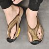 Fashion Soft Comfy Leather Slippers Beach Summer Flats Non-Slip Male Half Drag Leisure Walk Footwear Anti-collision Toe Men's Flip Flops