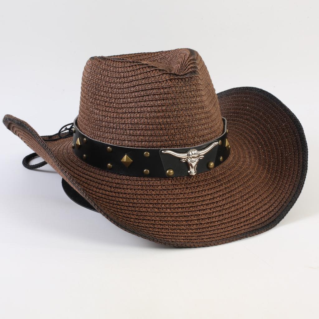 Bestselling Western cowboy hats for men and women, fashionable sunshade straw hats, outdoor Western cowboy hats
