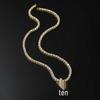 European & American Zirconia Cross Pendant Necklace with 4mm Diamond Tennis Chain - High-End Niche Design