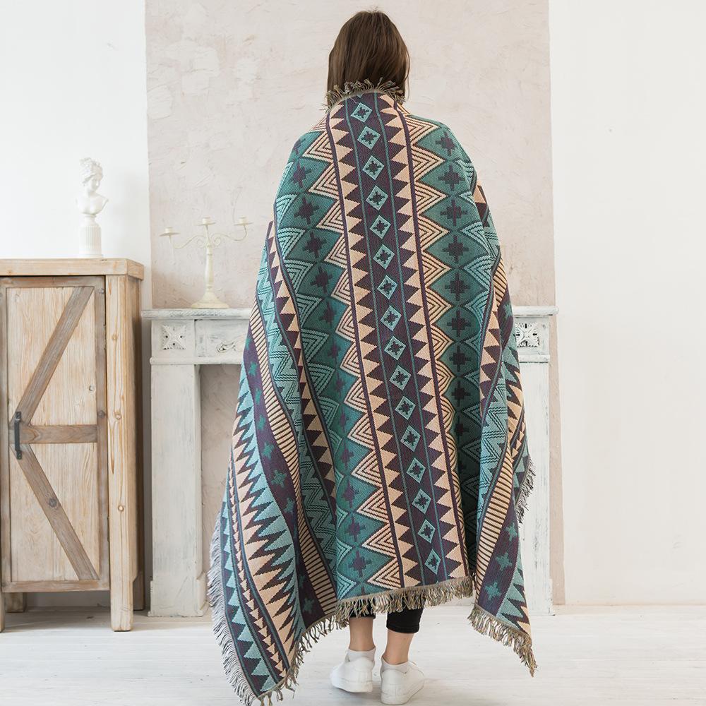 Four Seasons Blanket Navajo Ethnic Line Blanket Soft Comfortable Sofa Towel Thickened Geometric Sofa Cover