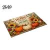 Durable Polyester Rug Halloween Pumpkin Door Mat, Fall Seasonal Welcome Non-slip Farmhouse Non Slip Hallway Entrance for Front Porch Entryway Kitchen