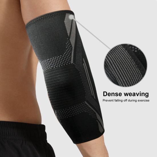 1Pc Knit Elbow Compression Sleeve Tendonitis Tennis Elbow Brace Anti-slip Breathable Sweat Absorbing Men Fitness Running Basketball Elbow Support