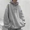 Men Oversized Hoodie Loose Japanese Simple Alphabet Moon Print Couple Hoodies