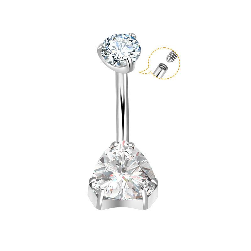 Europe and United States Fashion Titanium Alloy Navel Ring Simple Diamond Female Body Piercing Jewelry