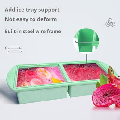 Plateau de congélation en silicone pour soupe avec couvercle flexible, sans BPA, anti-fuite, moules de congélation polyvalents pour soupes, sauces et aliments complémentaires