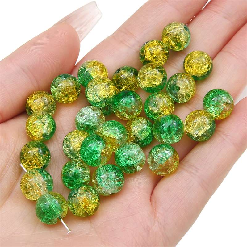 8-14mm Whtie and Random Mixed Crackle Acrylic Beads Spacer Ball Beads for DIY Bracelet Fashion