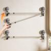 Punching-Free Suction Cup Towel Bar Retractable Paper Towel Holder  Storage Supplies