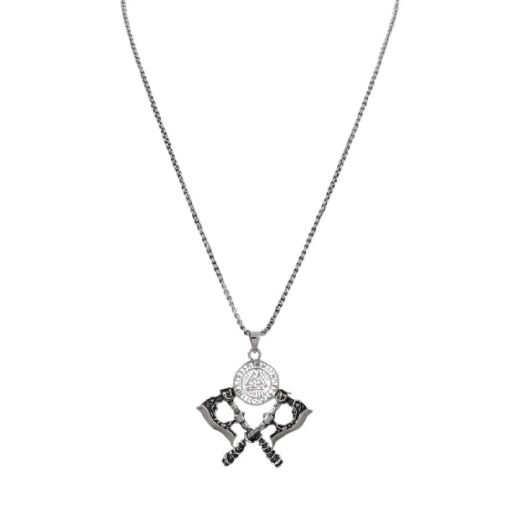 

Seeker Soldier Amulet Necklace Double Pendant Stainless Steel Chain Mythology Sign Jewelry For Men Silver Seeker Gift 1